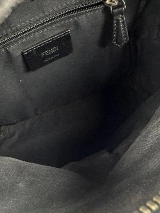 Auth FENDI ZAINO MINI Backpack Black Nylon/Fur/Silvertone - z9473 main image 4